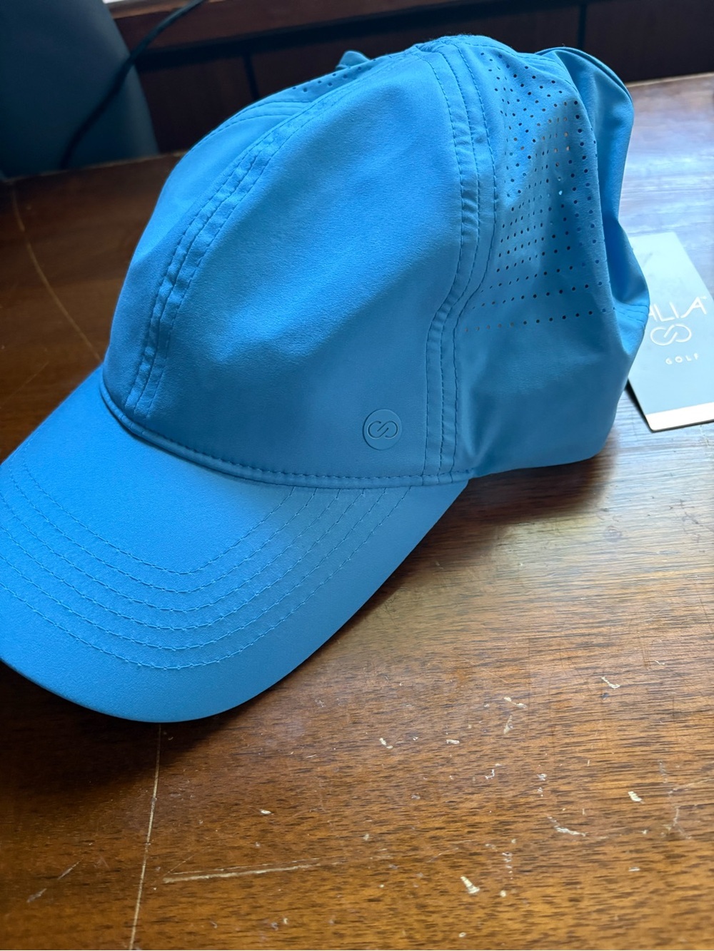 Calia Perforated Tranquil Blue Ponytail Hat